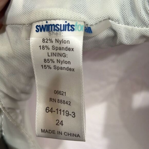 Swimsuits For All zebra Print Tankini Top Black White Gray Size 24 - Picture 3 of 15